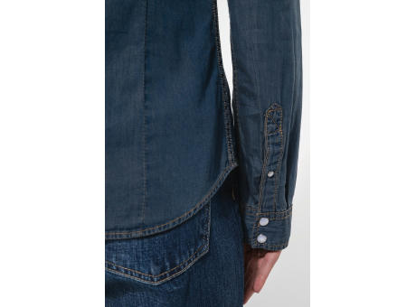 Camisa denim manga larga mujer