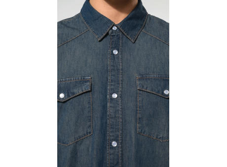 Camisa denim manga larga hombre