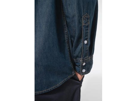 Camisa denim manga larga hombre
