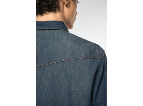 Camisa denim manga larga hombre