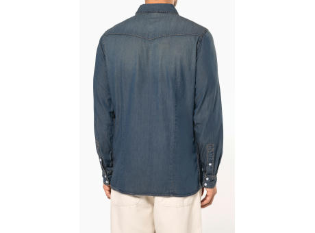 Camisa denim manga larga hombre