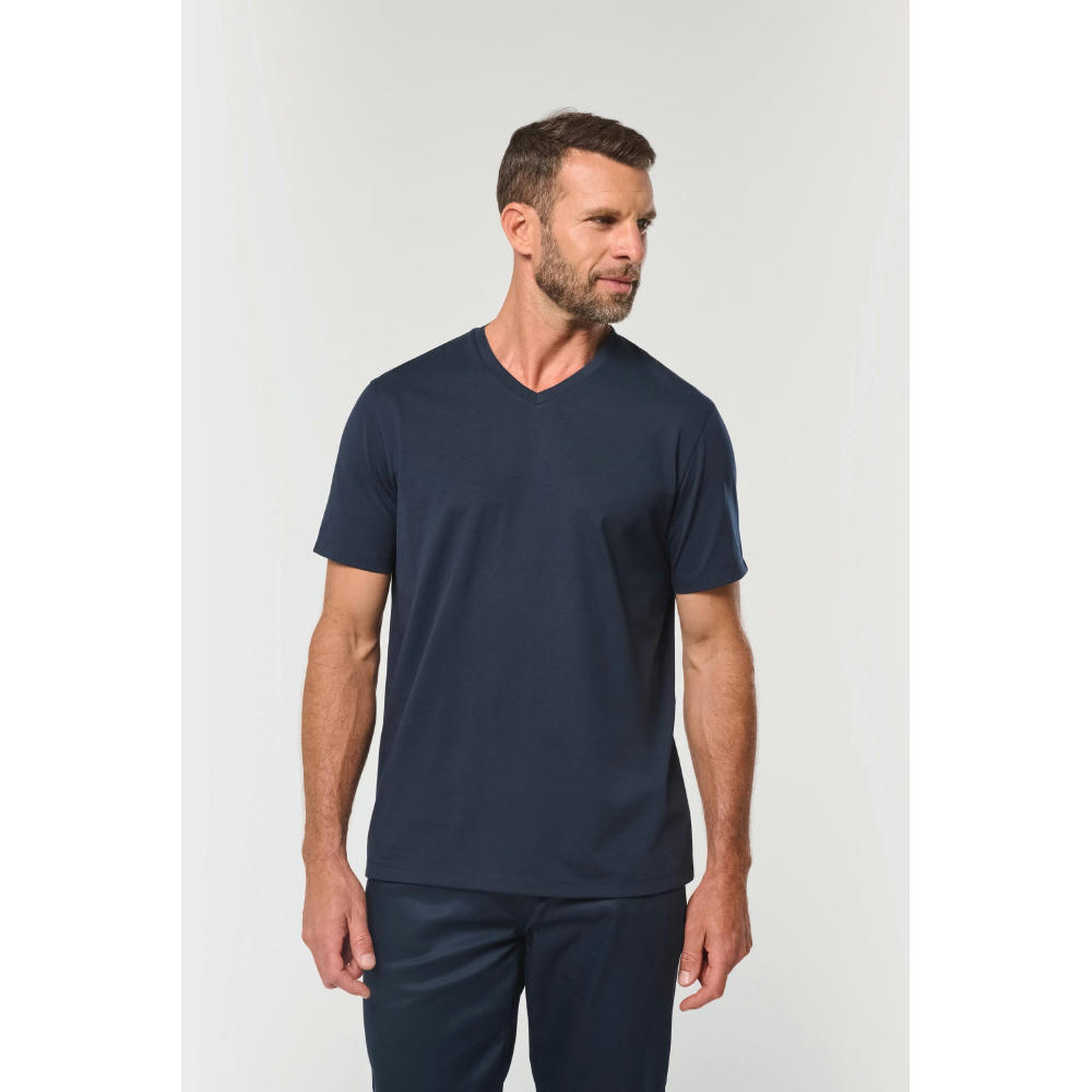 Camiseta ecorresponsable antibacteriana cuello de pico hombre