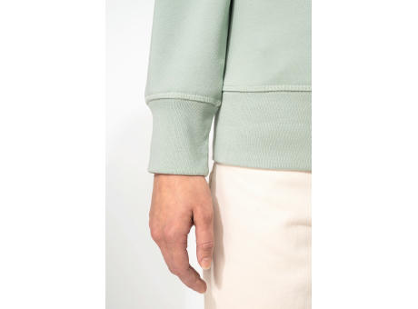 Sudadera algodón orgánico con cuello redondo y mangas raglan de mujer