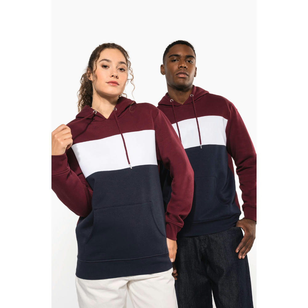 Sudadera tricolor con capucha unisex