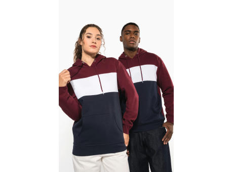 Sudadera tricolor con capucha unisex