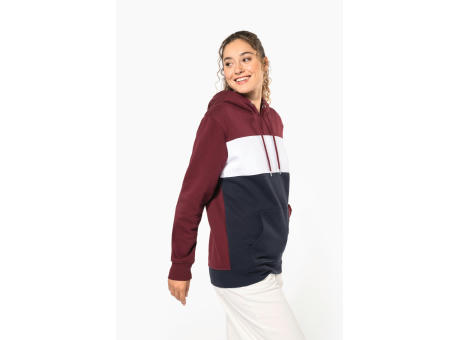 Sudadera tricolor con capucha unisex