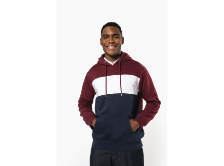 Sudadera tricolor con capucha unisex