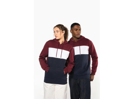 Sudadera tricolor con capucha unisex