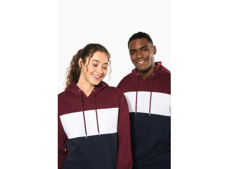 Sudadera tricolor con capucha unisex