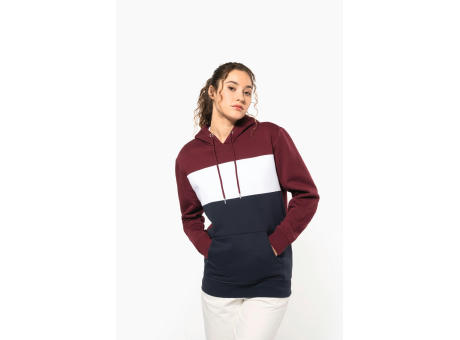 Sudadera tricolor con capucha unisex