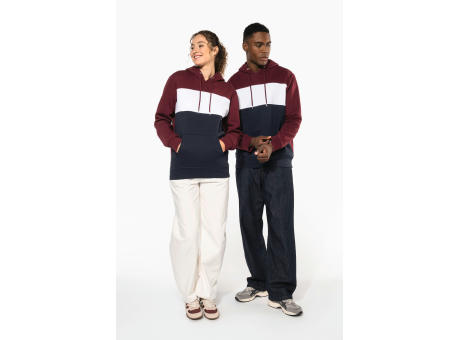 Sudadera tricolor con capucha unisex