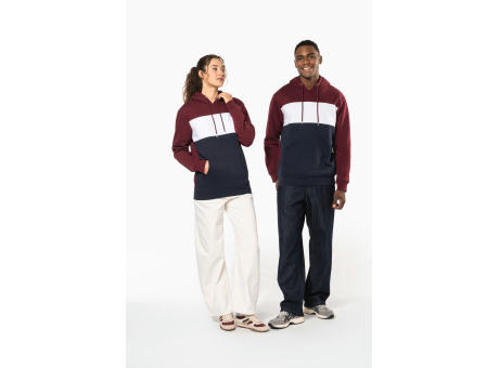 Sudadera tricolor con capucha unisex