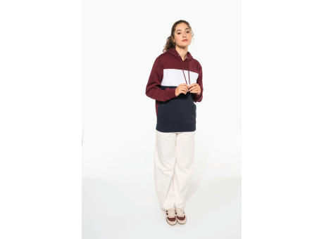Sudadera tricolor con capucha unisex