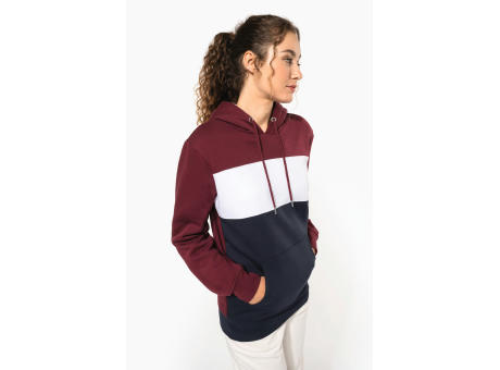 Sudadera tricolor con capucha unisex