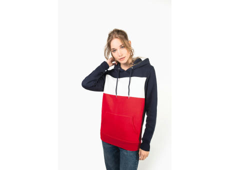 Sudadera tricolor con capucha unisex