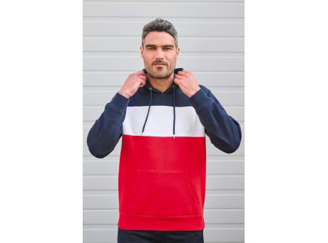 Sudadera tricolor con capucha unisex