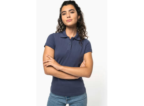 Polo de punto piqué manga corta mujer