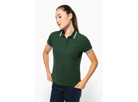 Polo manga corta con ribetes contrastados mujer