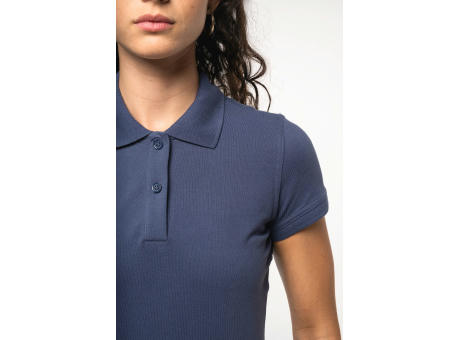 Polo de punto piqué manga corta mujer