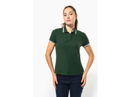 Polo manga corta con ribetes contrastados mujer
