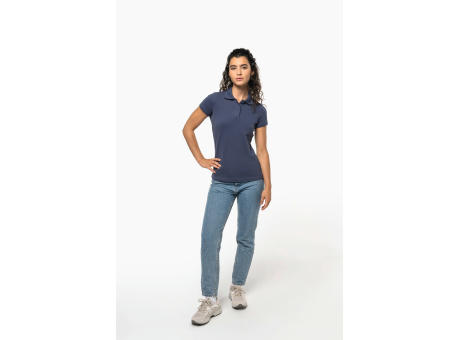 Polo de punto piqué manga corta mujer