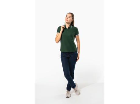 Polo manga corta con ribetes contrastados mujer