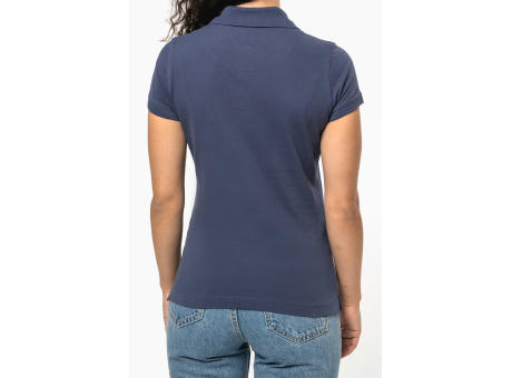 Polo de punto piqué manga corta mujer