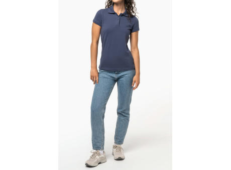 Polo de punto piqué manga corta mujer
