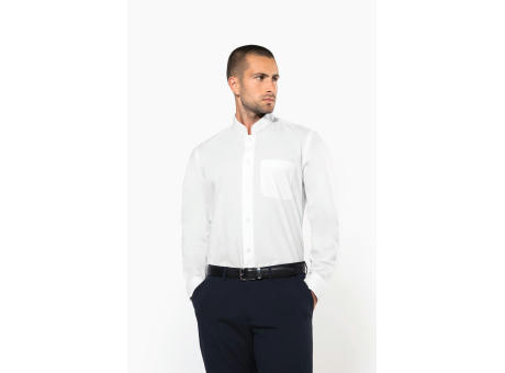 Camisa cuello mao  manga larga hombre