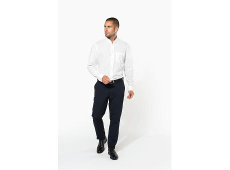 Camisa cuello mao  manga larga hombre