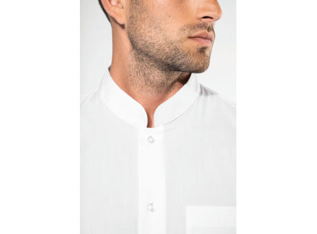 Camisa cuello mao  manga larga hombre