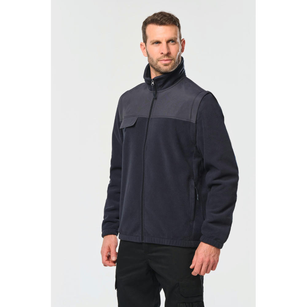 Chaqueta polar con mangas amovibles hombre