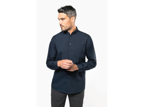 Camisa cuello mao  manga larga hombre