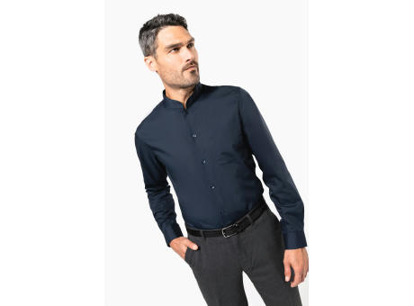 Camisa cuello mao  manga larga hombre