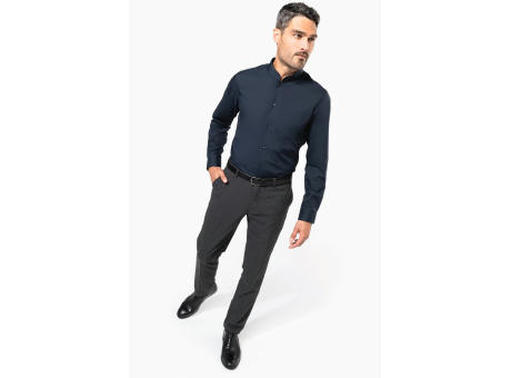 Camisa cuello mao  manga larga hombre