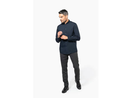 Camisa cuello mao  manga larga hombre