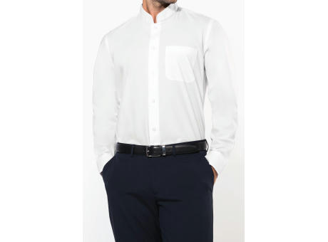 Camisa cuello mao  manga larga hombre