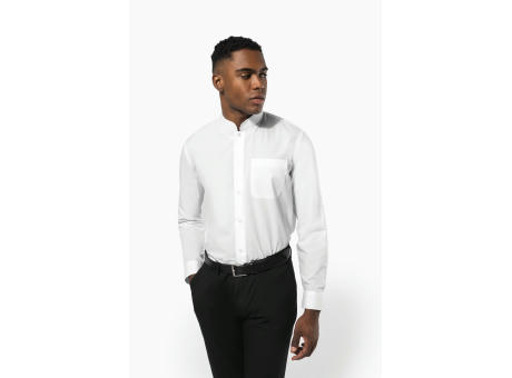 Camisa cuello mao  manga larga hombre