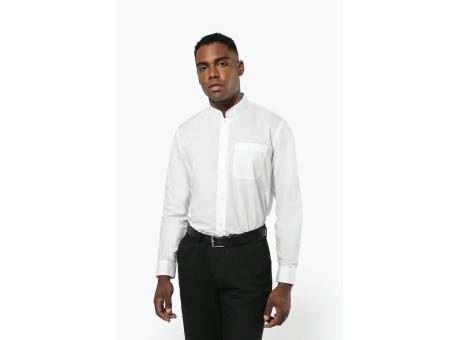Camisa cuello mao  manga larga hombre