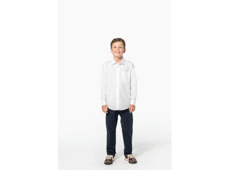 Camisa popelina manga larga niños