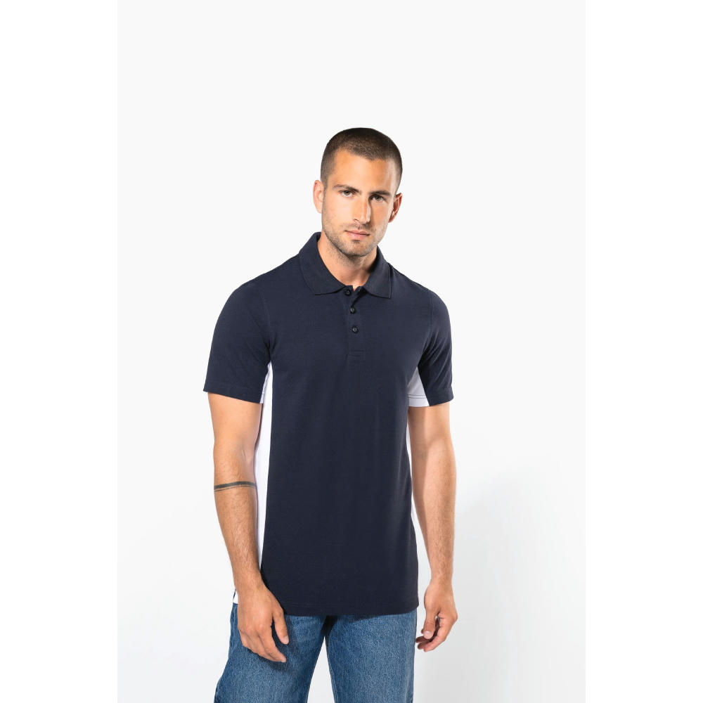 Polo de punto piqué manga corta bicolor hombre