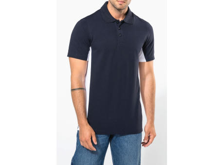 Polo de punto piqué manga corta bicolor hombre