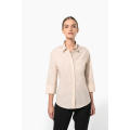 Camisa popelina de polialgodón manga 3/4 de fácil cuidado mujer