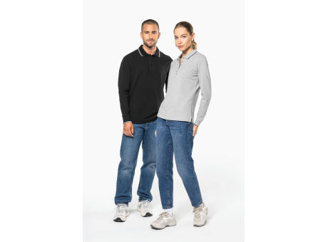 Polo piqué manga larga hombre