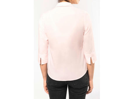 Camisa popelina de polialgodón manga 3/4 de fácil cuidado mujer