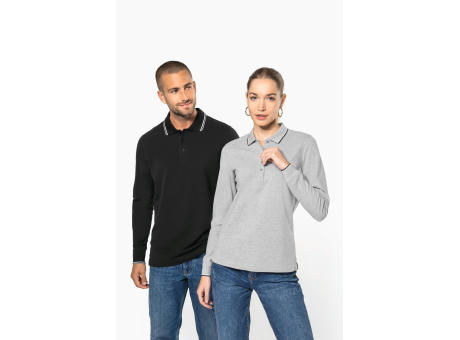 Polo piqué manga larga hombre