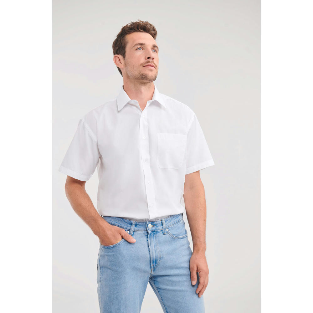 Camisa Popelina de polialgodón manga corta hombre
