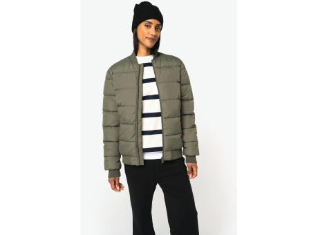 Chaqueta acolchada ecorresponsable con cuello tipo beisbolera unisex