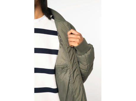 Chaqueta acolchada ecorresponsable con cuello tipo beisbolera unisex