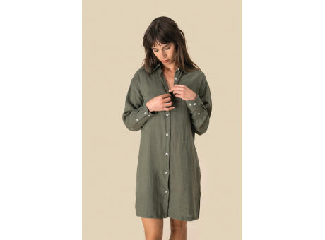Vestido camisero de lino mujer